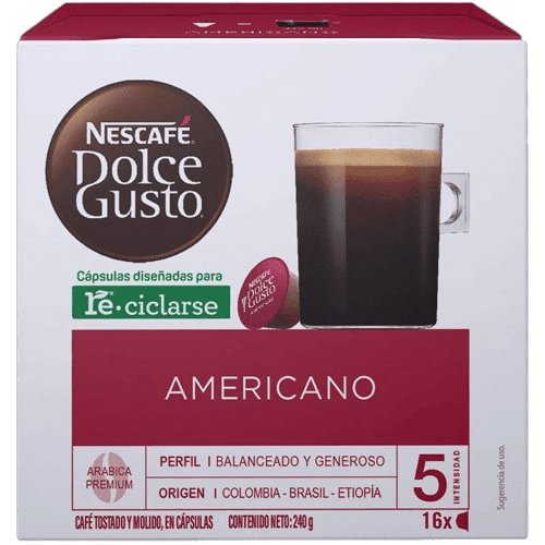 Café Americano con 16 Cápsulas