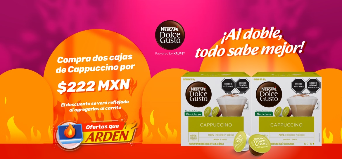 Promoción Hot Sale 2024 Compra paquetes de 2 cappuccinos por 222